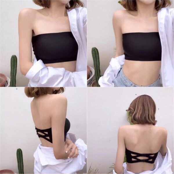 New One Piece Seamless Tube Tops Women Invisible Bra Intimates Strapless Bustier Bandeau Breathable Wrapped Chest Underwear